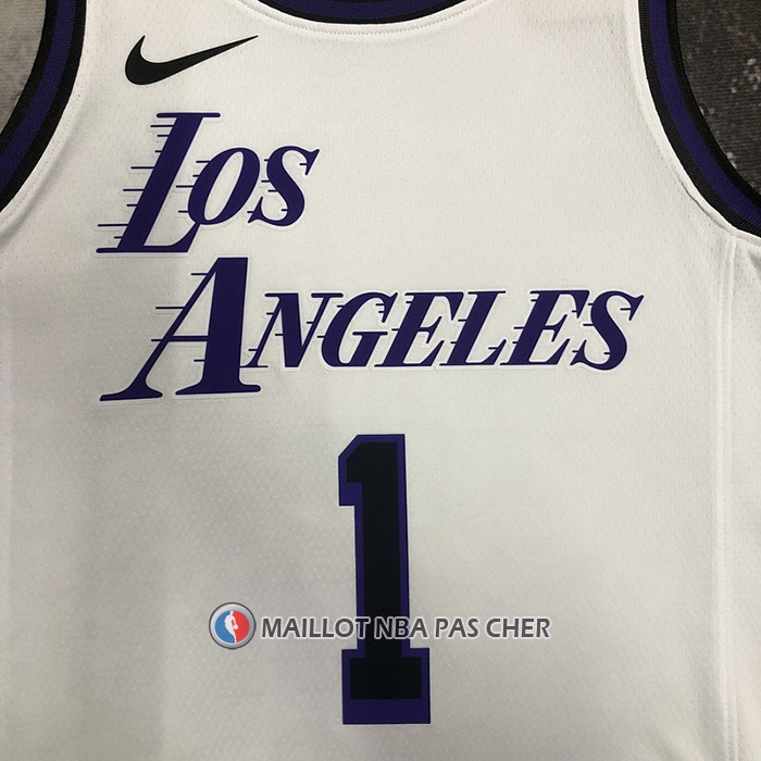 Maillot Los Angeles Lakers D'angelo Russell NO 1 Ville 2022-23 Blanc